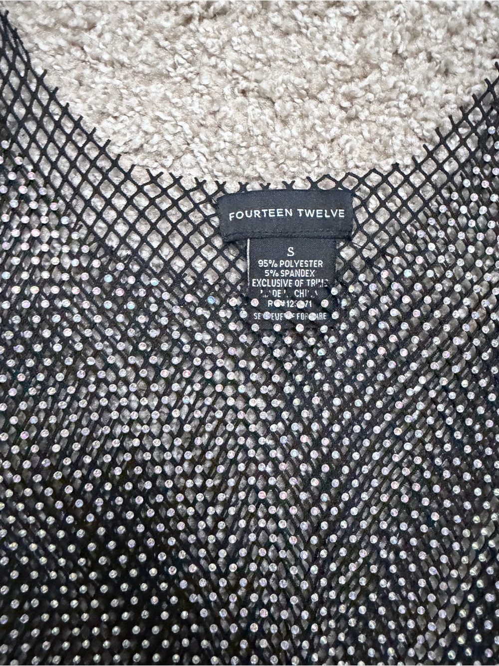 Black Sheer Rhinestone Mesh Tank - Picture 3 of 3